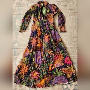 Farm Rio Cool Mccaw Navy Maxi Dress. Size S. NWT